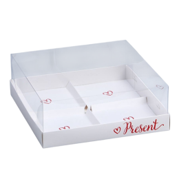 Коробка для для муссовых пирожных «Present», 17,8 х17.8 х 6.5 см