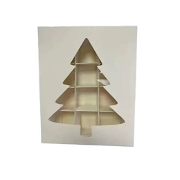 Коробка складная с окном для конфет 12 ячеек (Ёлка)