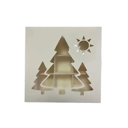 Короб складная с окном для конфет 9 ячеек (Ёлочки)