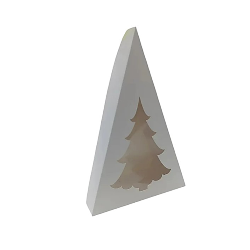 Коробка складная треугольная с окном "Ёлочка" по отличной цене