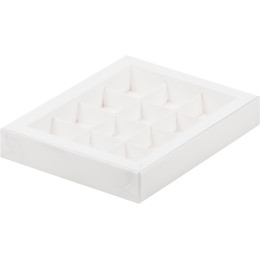 Коробка для  конфет с пластиковой крышкой, 12 ячеек