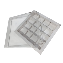 Коробка для конфет с пластиковой крышкой, 16 ячеек