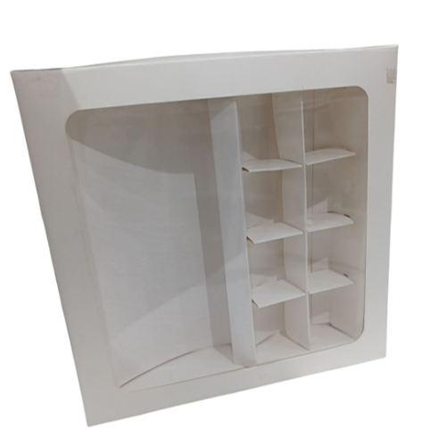 Коробка с окном,  8 конфет + шоколад