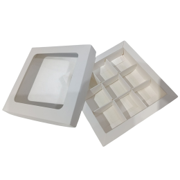 Коробка для конфет с окном, 9 ячеек