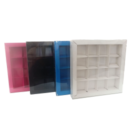 Коробка для конфет с пластиковой крышкой, 16 ячеек