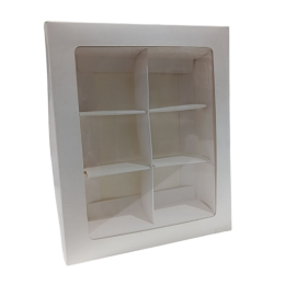 Коробка для конфет с окном, 6 ячеек 