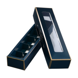 Коробка под 5 конфет с обечайкой, с окном "Мужской подарок", 21 х 5 х 3,3 см