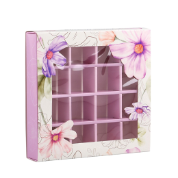 Коробка для конфет 16 шт "Самой нежной", 17,7 х 17,7 х 3,8 см