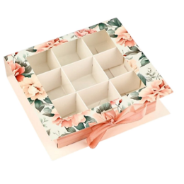 Коробка под 9 конфет с ячейками «Ты прекрасна» , 14,8 х 13,5 х 3,5 см