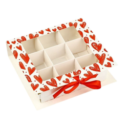 Коробка под 9 конфет с ячейками «Я люблю тебя»,  14,8 х 13,5 х 3,5 см
