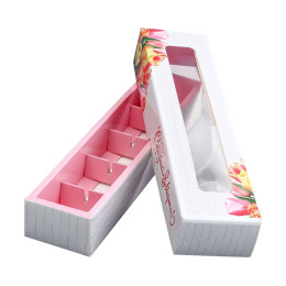 Коробка под 5 конфет с обечайкой, с окном "8 марта", 21 х 5 х 3,3 см