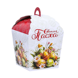 Коробка для кулича "Пасхальные яйца", 17 х 17 х 26 см