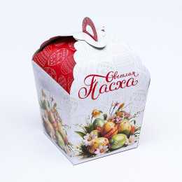 Коробка для кулича "Пасхальные яйца", 17 х 17 х 26 см