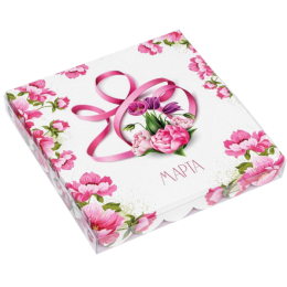 Коробка для печенья, " 8 марта" 21 х 21 х 3 см