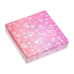Коробка для печенья, "Сердца" 12 х 12 х 3 см