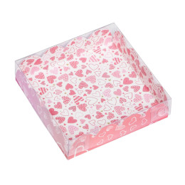 Коробка для печенья, "Сердца" 12 х 12 х 3 см