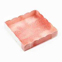 Коробка для кондитерских изделий с PVC-крышкой «Happy time», 15 * 15 * 3 см