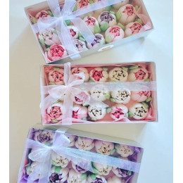 Коробка для десертов с пластиковой крышкой Розовая (25х15х7 см)