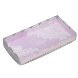 Коробка для кондитерских изделий с PVC-крышкой «Сделано с любовью», 21 × 10,5 × 3 см