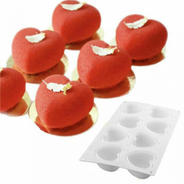 Форма для муссовых десертов и выпечки "Сердца", 8 ячеек