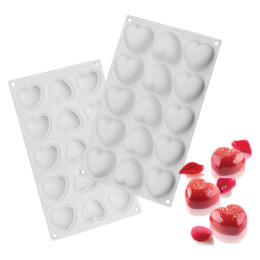 Форма для муссовых десертов и выпечки "Сердца", 15  ячеек