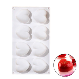 Форма для муссовых десертов и выпечки "Сердца", 8 ячеек