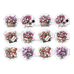 Макет для печати "8 марта" М003