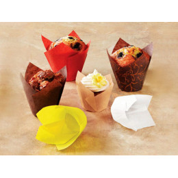 Форма бумажная для выпечки "Тюльпан", красный, 10 штук