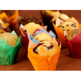 Форма бумажная для выпечки "Тюльпан", голубой, 10 штук