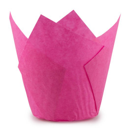 Форма бумажная для выпечки "Тюльпан", розовый, 10 штук