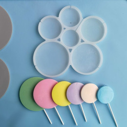 Форма силиконовая для леденцов "Кругляши" (6 ячеек)