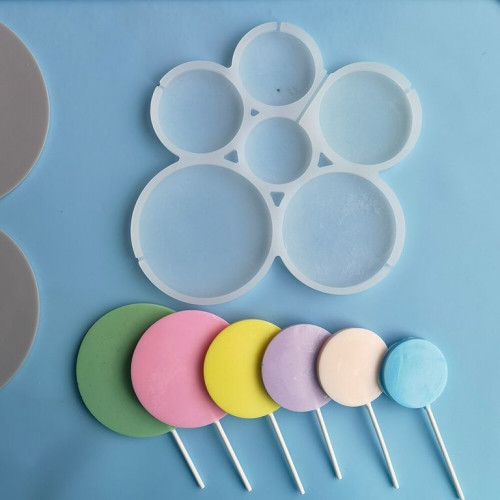 Форма силиконовая для леденцов Кругляши - идеальный выбор для кондитеров 6 ячеек