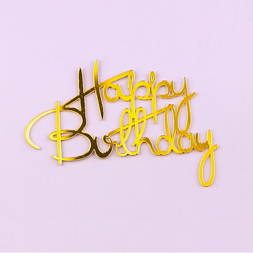 Топпер торцевой  "Happy birthday 4", золото