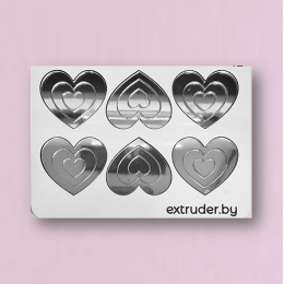 Декор зеркальный акриловый "Сердца", серебро