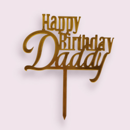 Топпер "Happy Birthday, Daddy" золото