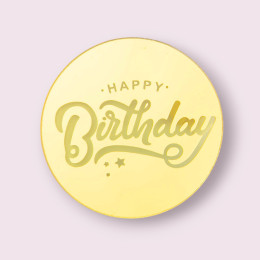 Украшение фигурное "Happy birthday" (3 шт), золото