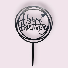 Топпер "Happy birthday", чёрный