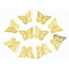 Бабочки из акрила для декора, золотые, 3 штуки