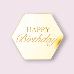 Украшение фигурное "Happy birthday" (2 шт), золото