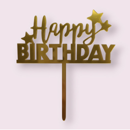 Топпер "Happy birthday", золото
