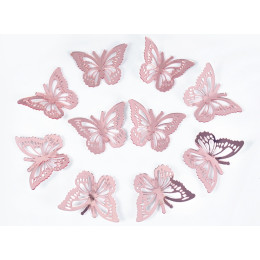 Бабочки из акрила для декора, розовое золото