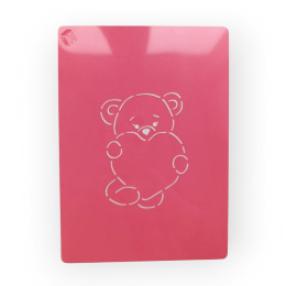 Вырубка + трафарет "Мишка с сердцем", 10 см