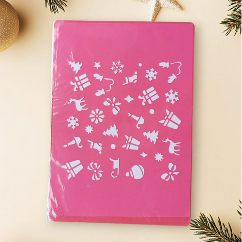 Трафарет Новогодний фон для кондитеров – уникальные украшения для тортов и десертов