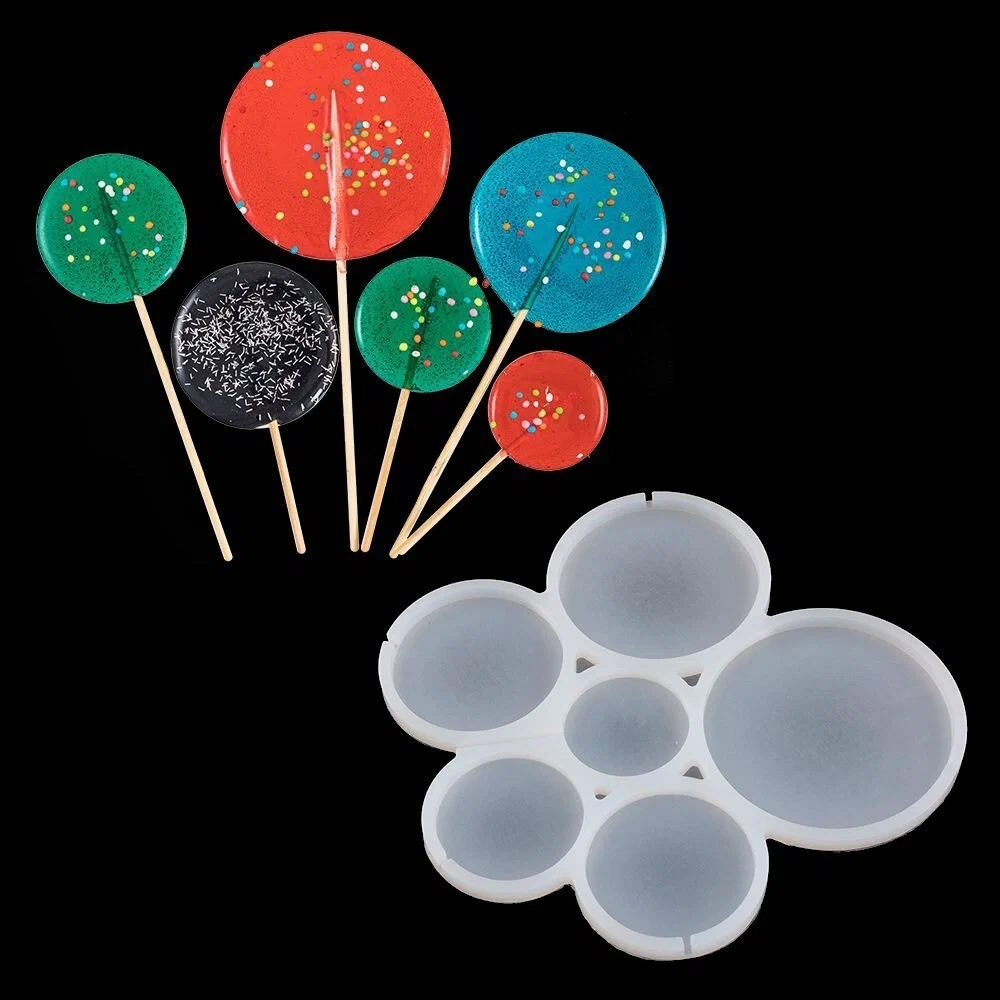 Форма силиконовая для леденцов "Кругляши" (6 ячеек)