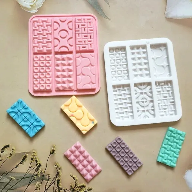 Форма силиконовая для шоколада "Плитки мини", 6 ячеек