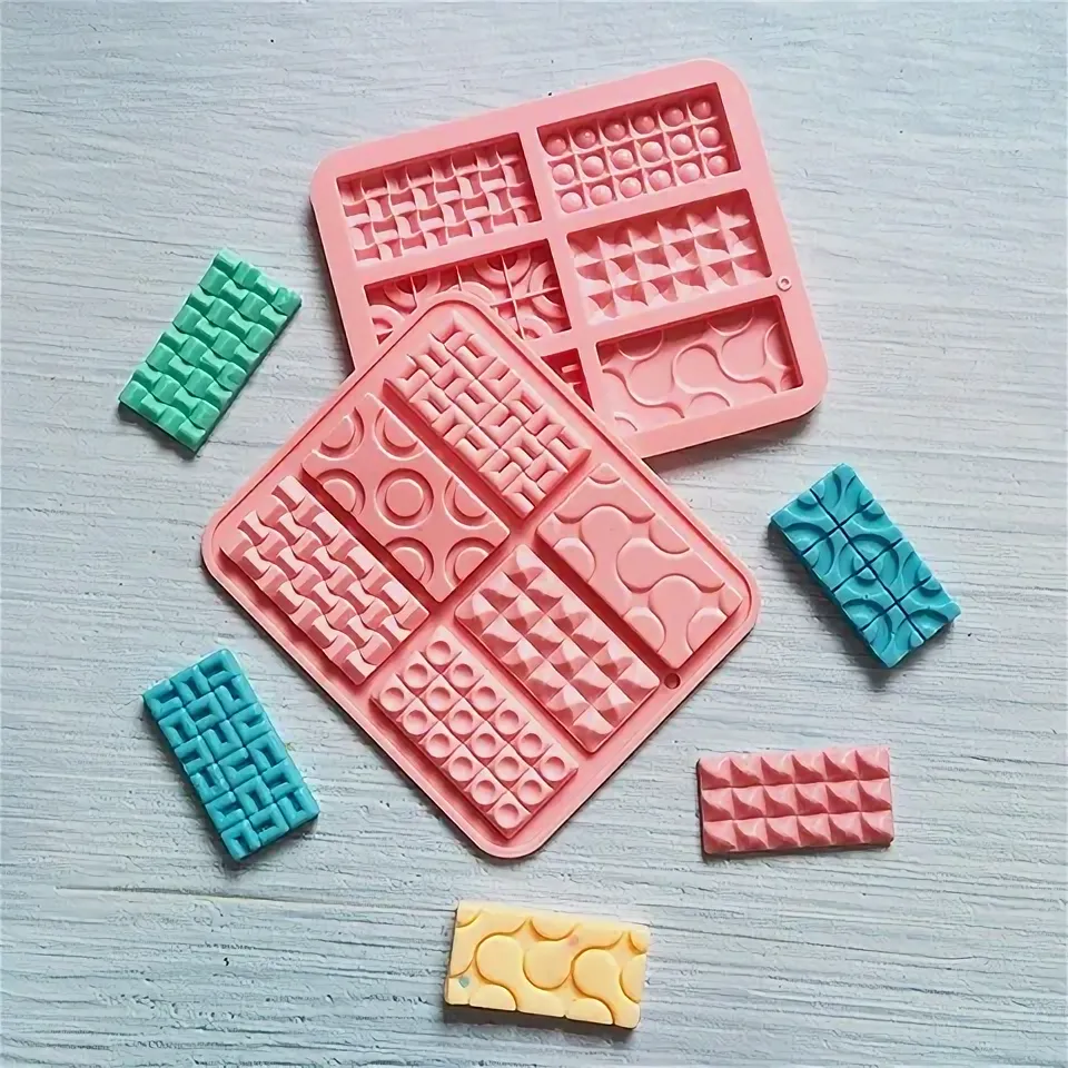 Форма силиконовая для шоколада "Плитки мини", 6 ячеек