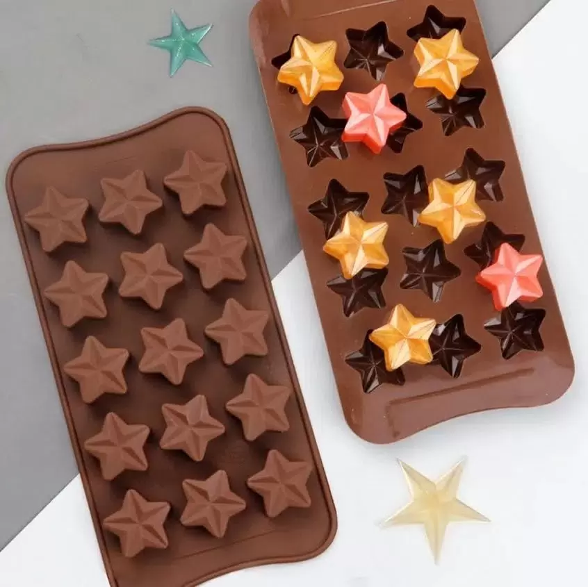 Форма силиконовая для шоколада "Звёзды", 15  ячеек