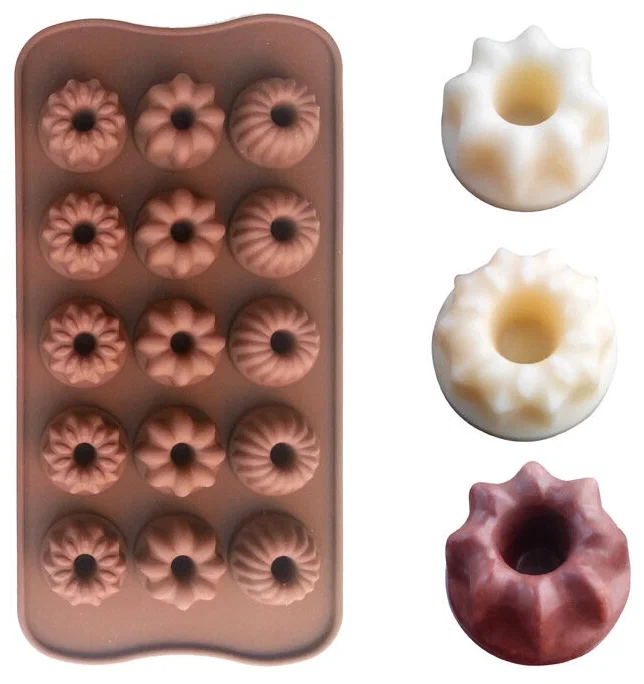 Форма силиконовая для шоколада "Фигурная", 15 ячеек