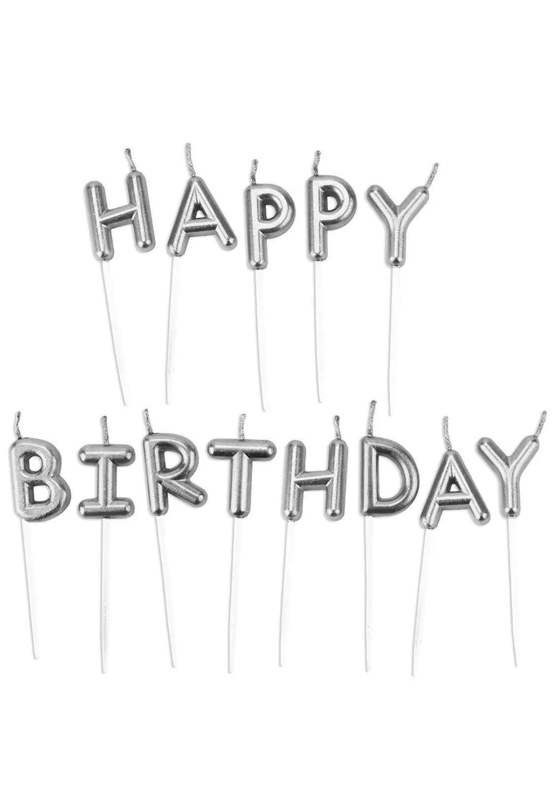 Набор свечей "Happy Birthday", буквы розовые